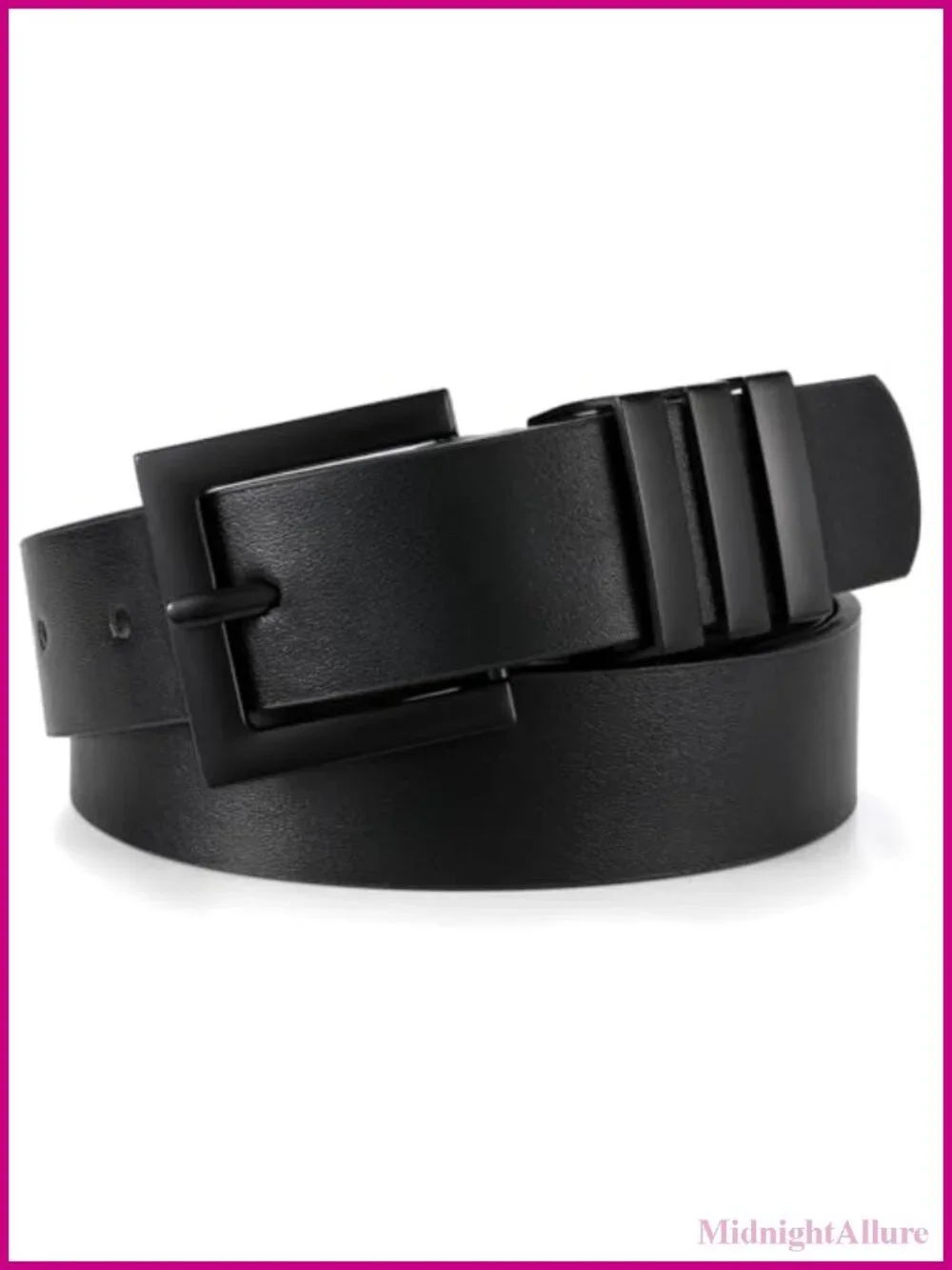 Plus Size PU Leather Belt with Square Gold Buckle for Jeans Pants Dress